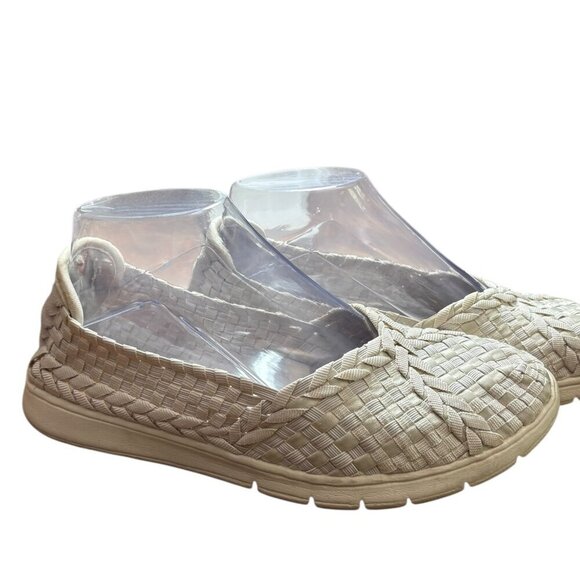 BOBS from Skechers Woven Womens Flats Shoes Cream Size 8 Nice Condition - Picture 4 of 10